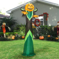 The Holiday Aisle® 12 FT Halloween Inflatables Pumpkin Reaper Halloween Decorations Outdoor Inflatable With Built-In LED