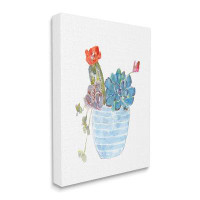 Stupell Industries Cactus Succulent Planter Canvas Wall Art By Sally Swatland