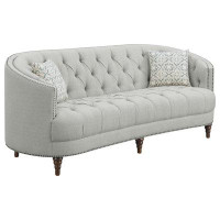 Canora Grey Avonlea Sloped Arm Upholstered Sofa Trim Grey
