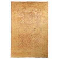 Rug & Kilim Hand-Knotted Antique Oushak Rug In In Pink, Beige-Brown Floral Pattern