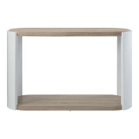 Latitude Run® Hajrah 47" Console Table in White High Gloss and Oak