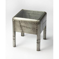 17 Stories Alisander Glass End Table