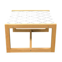 East Urban Home East Urban Home Grey Coffee Table, Simple Monochrome Patterns Geometric Linked Forms On Plain Background