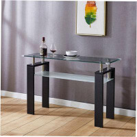 Ivy Bronx Modern, Glass Top MDF Console Table