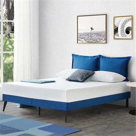 Molblly King Bed Frame,Sturdy Upholstered Platform with Pillows Design and Wood in Beds & Mattresses in Ontario