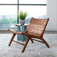 Joss & Main Saison Channahon Woven Leather Accent Chair