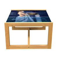 East Urban Home East Urban Home Astrology Coffee Table, Aquarius Lady With Pail In The Sea Water Signs Saturn Mystry At