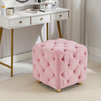 House of Hampton Exquisite Small End Table, Soft Foot Stool,Dressing Makeup Chair