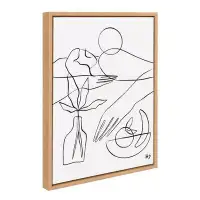 Kate and Laurel Ivy Bronx Sylvie Summer Lines 10 Framed Canvas By Maggie Stephenson 18X24 Grey
