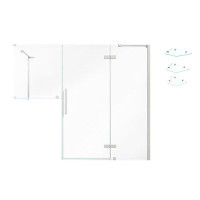 Ove Decors OVE Decors Endless TA24A4201 Tampa, Buttress Corner Frameless Shower Door, 86 7/8 In. W X 72 In. H, In Satin