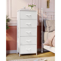 Ebern Designs Stylish 5-Drawer Chest With Dividers - Grey & Dividers, Functional Storage For Bedroom