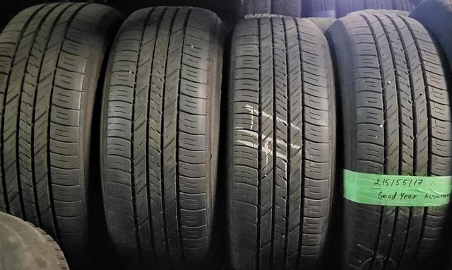 USED ALL SEASON GOODYEAR 215/55R17 80% TREAD WITH INSTALL(O.E.M HONDA CIVIC TIRE) in Tires & Rims in City of Toronto