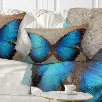 East Urban Home Floral Vintage Butterfly Lumbar Pillow