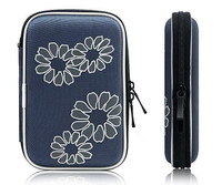 Xcessor Protectron T5 2.5 Inch Portable Case For Hard Drive HDD. Protective Bag With Flower Texture. Blue