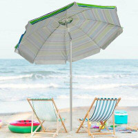 Arlmont & Co. Freeport Park® 6.5ft Patio Beach Umbrella Sun Shade Tilt W/carry Bag Turquoise