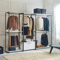 Red Cloud Fiona White Freestanding Walk In Wood Closet System With Metal Frame