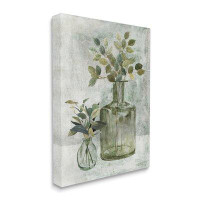 Stupell Industries Herbal Plants Green Leaves Country Vase Rustic Painting Oversized Wall Plaque Art By Carol Robinson
