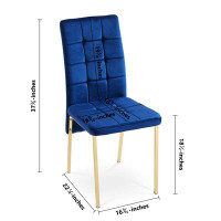 Mercer41 Velvet High Back Nordic Dining Chair Modern Fabric Chair, Set Of 2