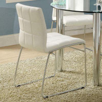 Wenty Colour Leatherette 2Pcs Dining Chairs Chrome Metal Legs Dining Room Side Chairs