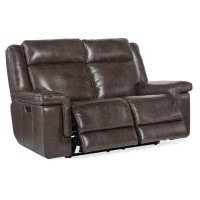 Hooker Furniture MS Montel 65.5'' Genuine Leather Pillow Top Arm Loveseat