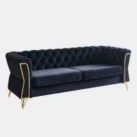 Mercer41 Modern Tufted Velvet Sofa for Living Room Colour