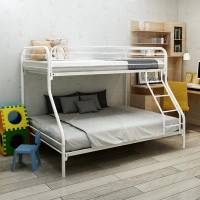 Isabelle & Max™ Twin-over-full Metal Bunk Bed, Easy Assembly, Enhanced Upper-level Guardrail, White, Heavy Duty