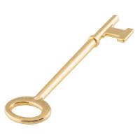 UNIQANTIQ HARDWARE SUPPLY Brass Plated Skeleton Key W/ Double Notched Bit For House Door Locks