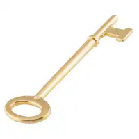 UNIQANTIQ HARDWARE SUPPLY Brass Plated Skeleton Key W/ Double Notched Bit For House Door Locks