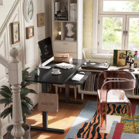 Accentuations by Manhattan Comfort Modern Electric Standing Desk: Adjustable Height With Keyboard Tray