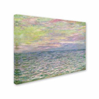 Vault W Artwork 'Coucher de Soleil a Pourville' by Claude Monet - Wrapped Canvas Painting Print