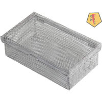 GN109 Silver Hinged Mesh Pencil Box Holder And Desktop Organizer For Office,  For Markers, Pens, Erasers, School And Off