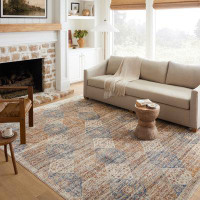 Loloi Rugs Sorrento Oriental Machine Made Power Loom Polyester Area Rug in Ivory