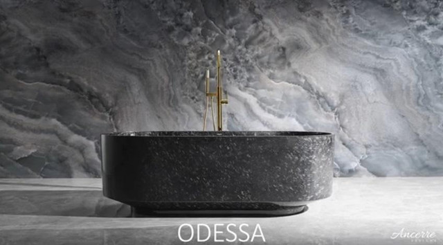 New for 2024!  Ancerre Designs: Forged Carbon Fiber 67 inch Odessa Free Standing BathTub with Center Drain  ANC in Plumbing, Sinks, Toilets & Showers