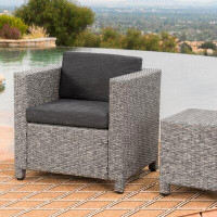 Wrought Studio Bonnette 25.5" Wide Outdoor Wicker Patio Sofa with Cushions