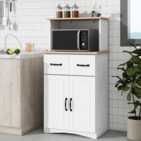 Wildon Home® Modern Wooden Kitchen Sideboard Pantry Storage Microwave Sideboard with Storage Drawer