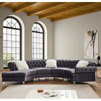 Legend Vansen 138.6'' Velvet Curved Modular Sectional Sofa