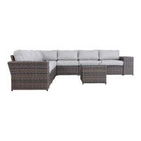 Latitude Run® Cleo Fully Assembled 10 Pieces Outdoor Wicker Sofa with Cushions