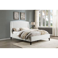 Latitude Run® Mosby Upholstered Curved Headboard Queen Platform Bed White