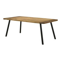 17 Stories Rectangular Tapered Legs Dining Table Natural Mango and Black