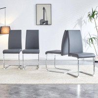 Brayden Studio 4 sets PU faux leather Modern dining chairs suitable for dining