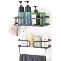 The Twillery Co. SanderSon 2 Piece Adhesive Mount Stainless Steel Shower Caddy Set