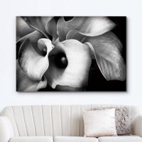 IDEA4WALL Calla Lily Flower Bouquet Floral Plants Black and White Photography Modern Art Closeup Dark
