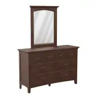 Charlton Home Romo 8 Drawer 56" W Double Dresser with Mirror
