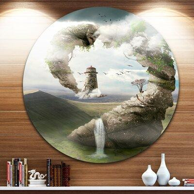 Design Art 'Magical Bridge to Lighthouse' Graphic Art Print on Metal in Arts & Collectibles