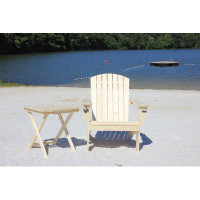 Rosecliff Heights Pankow Solid Wood Folding Adirondack Chair with Table