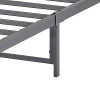 17 Stories Industrial Style Metal Frame Bed Frame with USB Port,for Bedroom