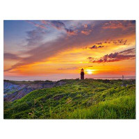 Made in Canada - Design Art Lighthouse at Gorgeous Sunset Photographic Print on Wrapped Canvas