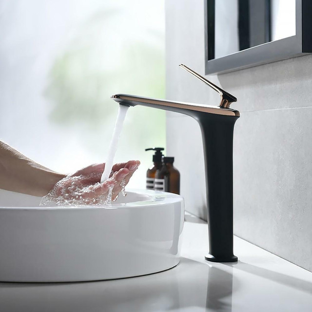 Modern Single Hole Single Handle Vessel Bathroom Sink Faucet ( Chrome, Black, White/Chrome, White/Gold & Black/Gold ) in Plumbing, Sinks, Toilets & Showers - Image 3