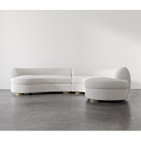 Everly Quinn Zelmarie 130.71'' Armless Curved Ludlow Modern Sofa Design | Luxurious Comfortable Luxury Seating