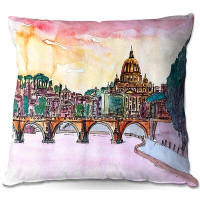 Ebern Designs Audie Couch Vatican Rome Italy Sunset Saint Peter II Square Pillow Cover & Insert
